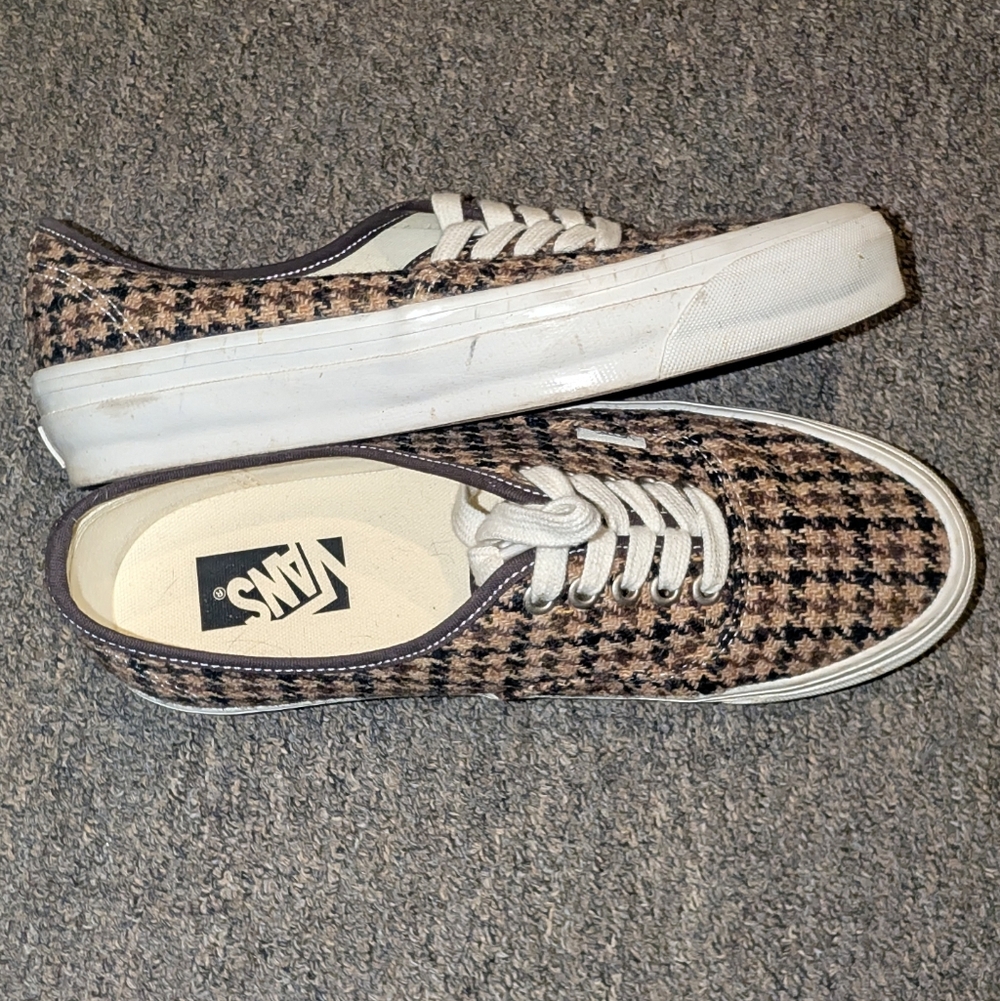 Vans Houndstooth Harris Tweed Brown Low Top Women's Size 10 - Picture 11 of 12
